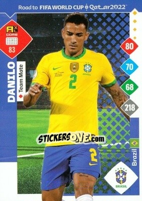 Sticker Danilo - Road to FIFA World Cup Qatar 2022. Adrenalyn XL n. 83 - Panini