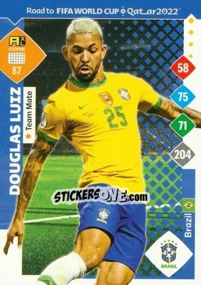 Sticker Douglas Luiz - Road to FIFA World Cup Qatar 2022. Adrenalyn XL n. 87 - Panini