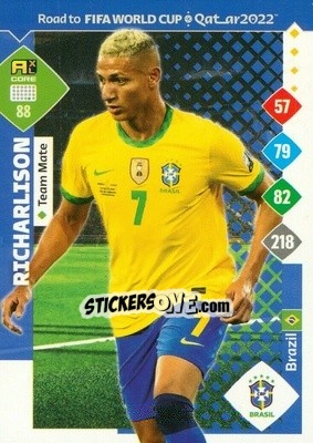 Sticker Richarlison - Road to FIFA World Cup Qatar 2022. Adrenalyn XL n. 88 - Panini