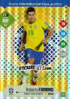 Sticker Roberto Firmino - Road to FIFA World Cup Qatar 2022. Adrenalyn XL n. 93 - Panini