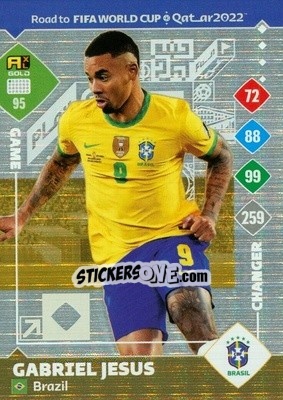 Sticker Gabriel Jesus - Road to FIFA World Cup Qatar 2022. Adrenalyn XL n. 95 - Panini