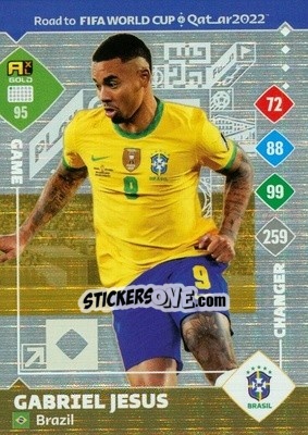 Figurina Gabriel Jesus - Road to FIFA World Cup Qatar 2022. Adrenalyn XL - Panini