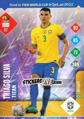 Sticker Thiago Silva - Road to FIFA World Cup Qatar 2022. Adrenalyn XL n. 97 - Panini