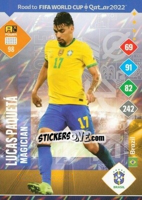Sticker Lucas Paquetá - Road to FIFA World Cup Qatar 2022. Adrenalyn XL n. 98 - Panini