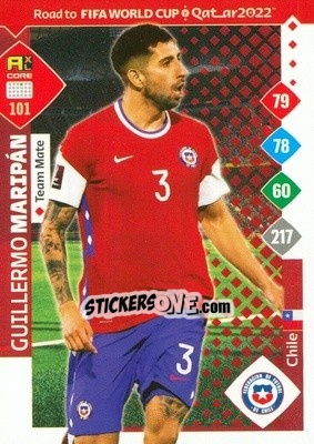 Sticker Guillermo Maripán - Road to FIFA World Cup Qatar 2022. Adrenalyn XL n. 101 - Panini