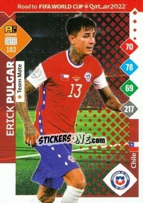 Sticker Erick Pulgar - Road to FIFA World Cup Qatar 2022. Adrenalyn XL - Panini