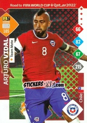Sticker Arturo Vidal - Road to FIFA World Cup Qatar 2022. Adrenalyn XL n. 105 - Panini
