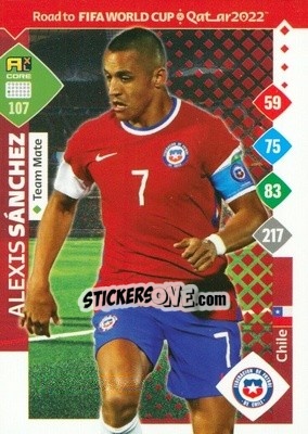 Sticker Alexis Sánchez - Road to FIFA World Cup Qatar 2022. Adrenalyn XL n. 107 - Panini