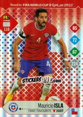 Sticker Mauricio Isla - Road to FIFA World Cup Qatar 2022. Adrenalyn XL n. 110 - Panini