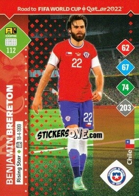 Sticker Benjamin Brereton - Road to FIFA World Cup Qatar 2022. Adrenalyn XL n. 112 - Panini