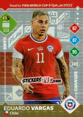 Sticker Eduardo Vargas - Road to FIFA World Cup Qatar 2022. Adrenalyn XL - Panini