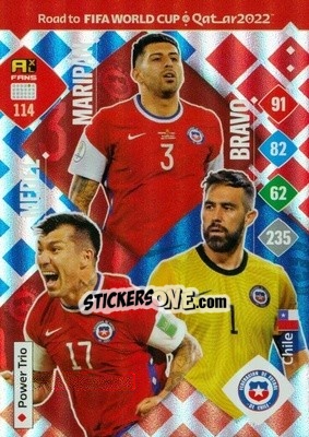 Sticker Bravo / Maripán / Medel - Road to FIFA World Cup Qatar 2022. Adrenalyn XL n. 114 - Panini