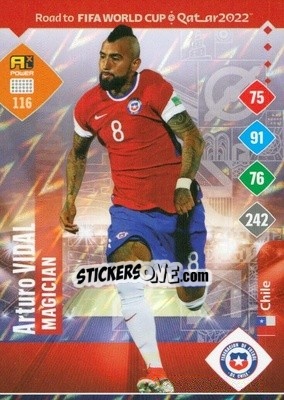 Figurina Arturo Vidal - Road to FIFA World Cup Qatar 2022. Adrenalyn XL - Panini