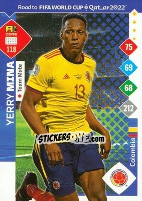 Sticker Yerry Mina - Road to FIFA World Cup Qatar 2022. Adrenalyn XL n. 118 - Panini