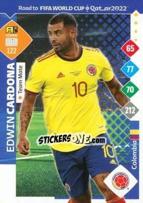 Sticker Edwin Cardona - Road to FIFA World Cup Qatar 2022. Adrenalyn XL n. 122 - Panini