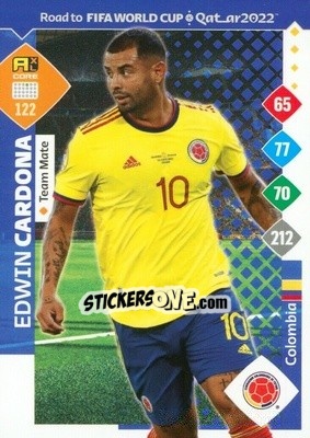 Figurina Edwin Cardona - Road to FIFA World Cup Qatar 2022. Adrenalyn XL - Panini