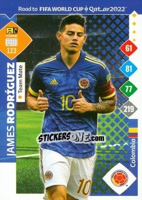 Sticker James Rodríguez - Road to FIFA World Cup Qatar 2022. Adrenalyn XL n. 123 - Panini