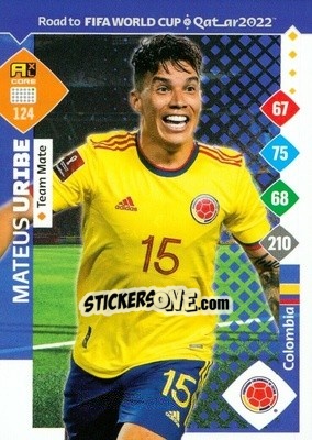 Sticker Mateus Uribe - Road to FIFA World Cup Qatar 2022. Adrenalyn XL - Panini