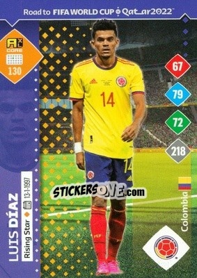 Sticker Luis Díaz - Road to FIFA World Cup Qatar 2022. Adrenalyn XL n. 130 - Panini