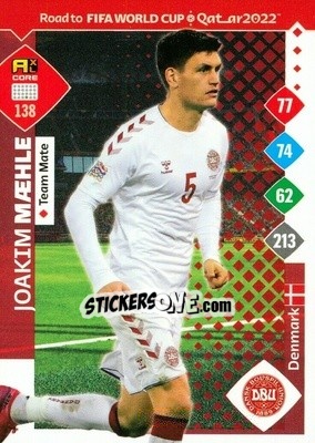 Sticker Joakim Mæhle - Road to FIFA World Cup Qatar 2022. Adrenalyn XL n. 138 - Panini