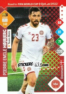 Sticker Pierre Emile Höjbjerg - Road to FIFA World Cup Qatar 2022. Adrenalyn XL n. 140 - Panini