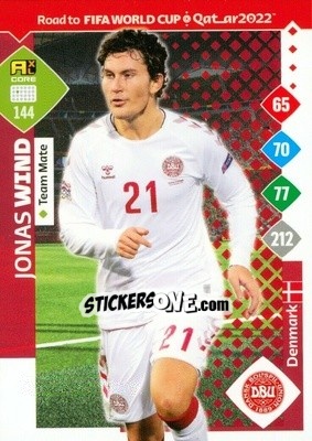 Sticker Jonas Wind - Road to FIFA World Cup Qatar 2022. Adrenalyn XL n. 144 - Panini