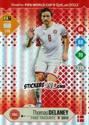 Sticker Thomas Delaney - Road to FIFA World Cup Qatar 2022. Adrenalyn XL - Panini