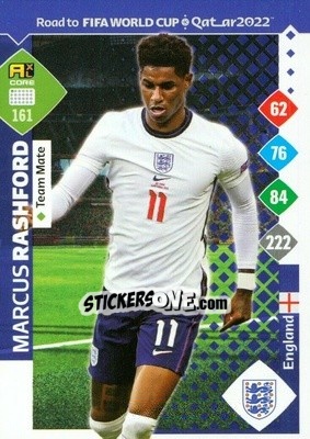 Sticker Marcus Rashford - Road to FIFA World Cup Qatar 2022. Adrenalyn XL n. 161 - Panini