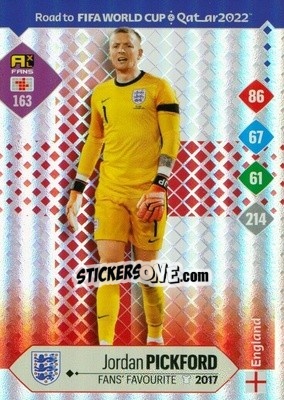 Sticker Jordan Pickford - Road to FIFA World Cup Qatar 2022. Adrenalyn XL n. 163 - Panini