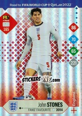 Sticker John Stones - Road to FIFA World Cup Qatar 2022. Adrenalyn XL n. 165 - Panini