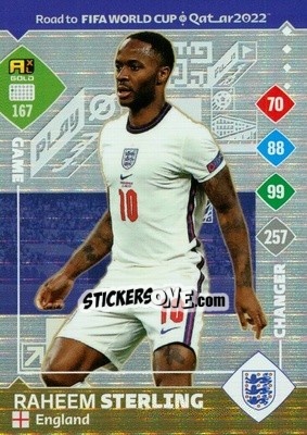 Sticker Raheem Sterling - Road to FIFA World Cup Qatar 2022. Adrenalyn XL n. 167 - Panini