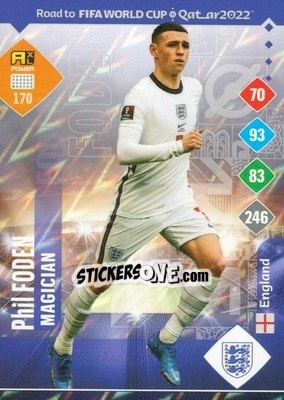 Figurina Phil Foden - Road to FIFA World Cup Qatar 2022. Adrenalyn XL - Panini