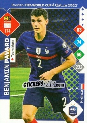 Cromo Benjamin Pavard - Road to FIFA World Cup Qatar 2022. Adrenalyn XL - Panini