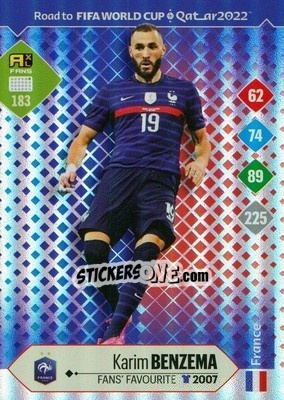 Sticker Karim Benzema - Road to FIFA World Cup Qatar 2022. Adrenalyn XL n. 183 - Panini