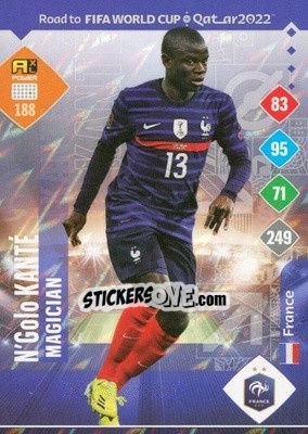 Sticker N'Golo Kanté - Road to FIFA World Cup Qatar 2022. Adrenalyn XL n. 188 - Panini