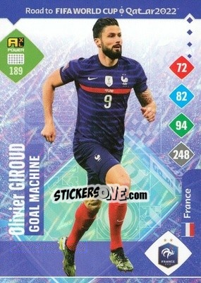 Sticker Olivier Giroud - Road to FIFA World Cup Qatar 2022. Adrenalyn XL n. 189 - Panini