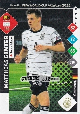 Sticker Matthias Ginter - Road to FIFA World Cup Qatar 2022. Adrenalyn XL n. 190 - Panini