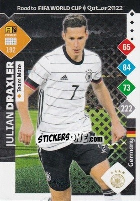 Figurina Julian Draxler - Road to FIFA World Cup Qatar 2022. Adrenalyn XL - Panini