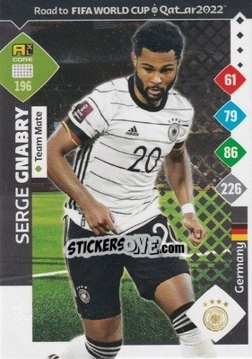 Sticker Serge Gnabry - Road to FIFA World Cup Qatar 2022. Adrenalyn XL - Panini