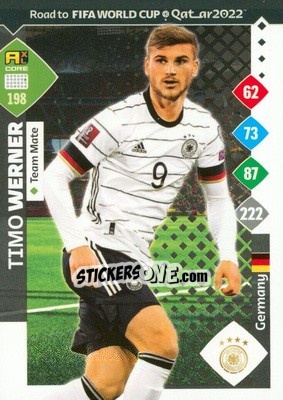 Sticker Timo Werner - Road to FIFA World Cup Qatar 2022. Adrenalyn XL n. 198 - Panini