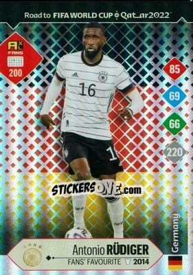 Sticker Antonio Rüdiger - Road to FIFA World Cup Qatar 2022. Adrenalyn XL n. 200 - Panini
