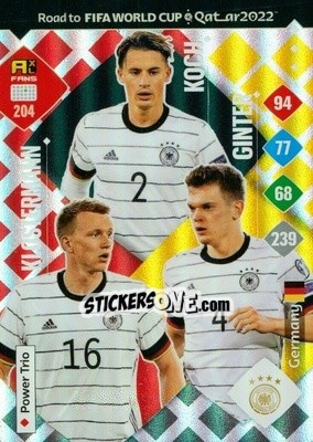 Sticker Ginter / Koch / Klostermann - Road to FIFA World Cup Qatar 2022. Adrenalyn XL n. 204 - Panini