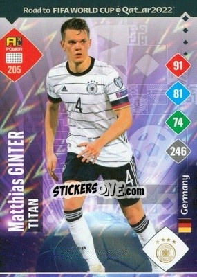 Sticker Matthias Ginter - Road to FIFA World Cup Qatar 2022. Adrenalyn XL n. 205 - Panini