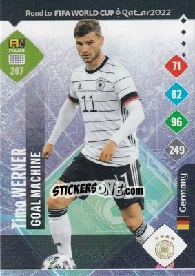 Sticker Timo Werner - Road to FIFA World Cup Qatar 2022. Adrenalyn XL n. 207 - Panini