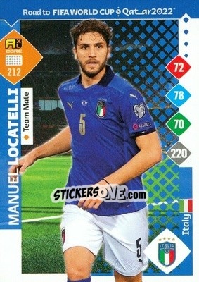 Sticker Manuel Locatelli - Road to FIFA World Cup Qatar 2022. Adrenalyn XL n. 212 - Panini