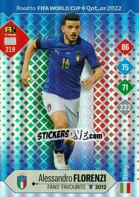 Sticker Alessandro Florenzi - Road to FIFA World Cup Qatar 2022. Adrenalyn XL n. 219 - Panini