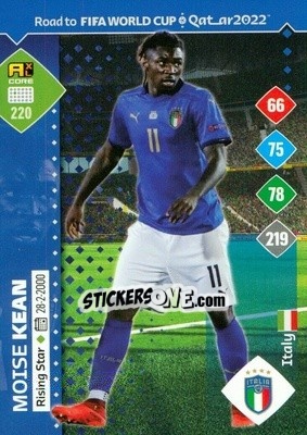 Sticker Moise Kean - Road to FIFA World Cup Qatar 2022. Adrenalyn XL n. 220 - Panini