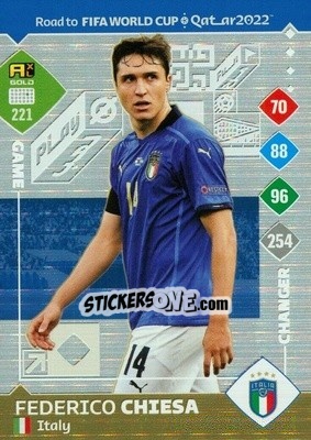 Sticker Federico Chiesa - Road to FIFA World Cup Qatar 2022. Adrenalyn XL n. 221 - Panini