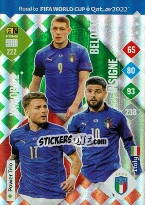 Sticker Immobile / Belotti / Insigne - Road to FIFA World Cup Qatar 2022. Adrenalyn XL n. 222 - Panini