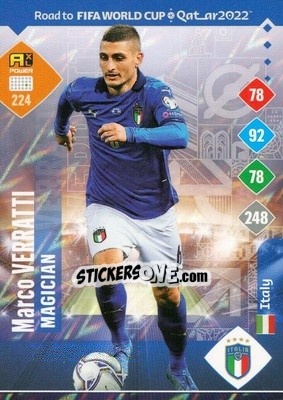 Sticker Marco Verratti - Road to FIFA World Cup Qatar 2022. Adrenalyn XL n. 224 - Panini